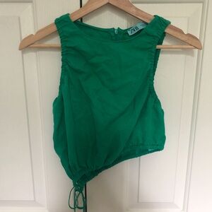 Zara green crop top
